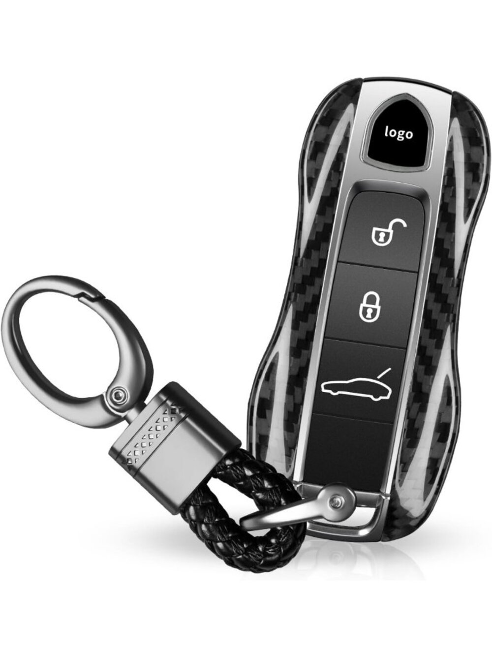 Sleek Carbon Fiber Key Fob Cover for Porsche Cayenne, Panamera, 911, Taycan